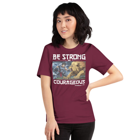 Be Strong and Courageous Christian Bible Verse T-Shirt